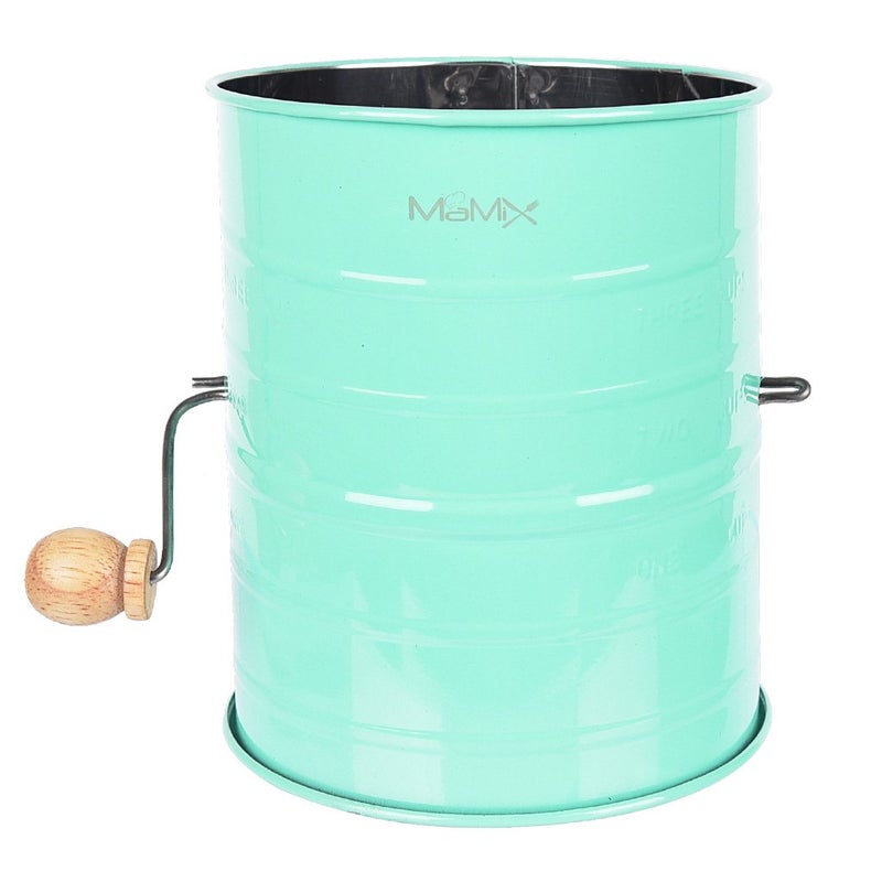 MaMix Stainless Steel Baking Hand Crank Flour Sifter with 2 Wire Agitator 3 Cup - Image 2